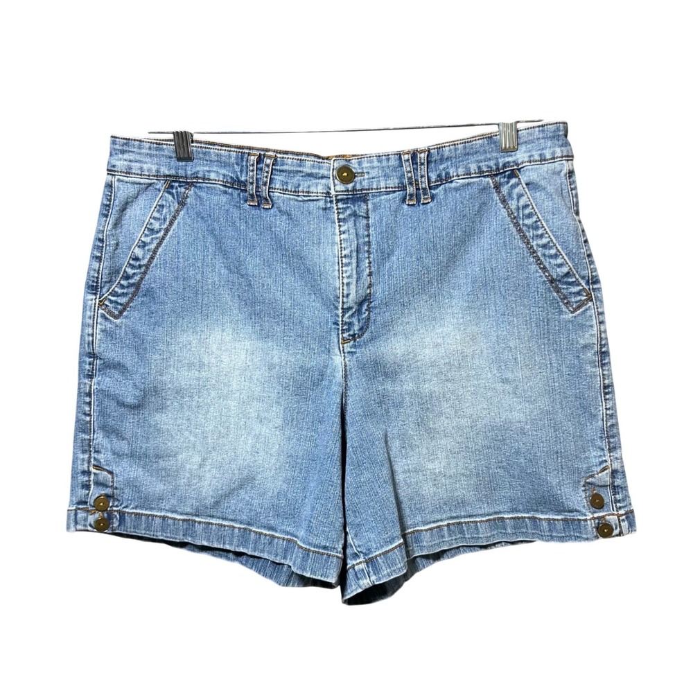 Gloria‎ Vanderbilt All Around Slimming Shorts Women Size 16 Light Wash Denim